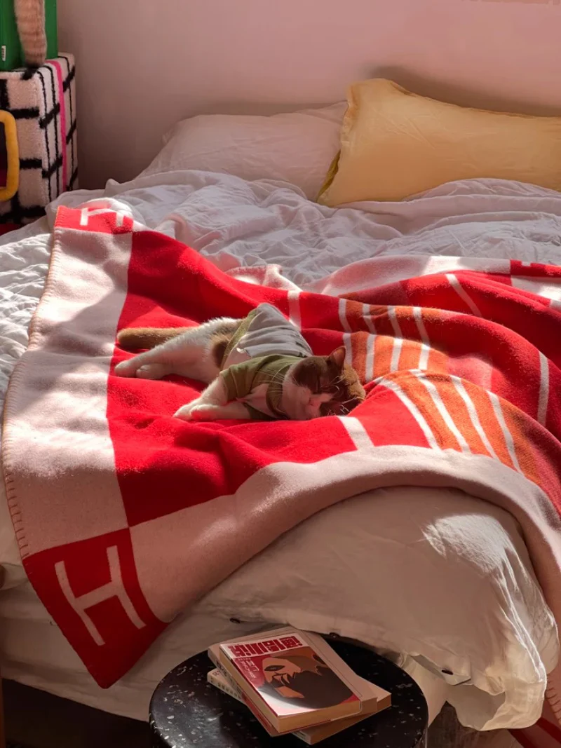 CP023 - Wool & Cashmere Throw Blanket - (170x140cm)