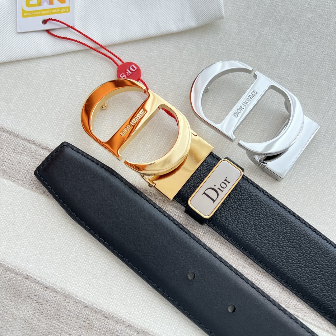 Dior belt  top layer leather - cnluxepick