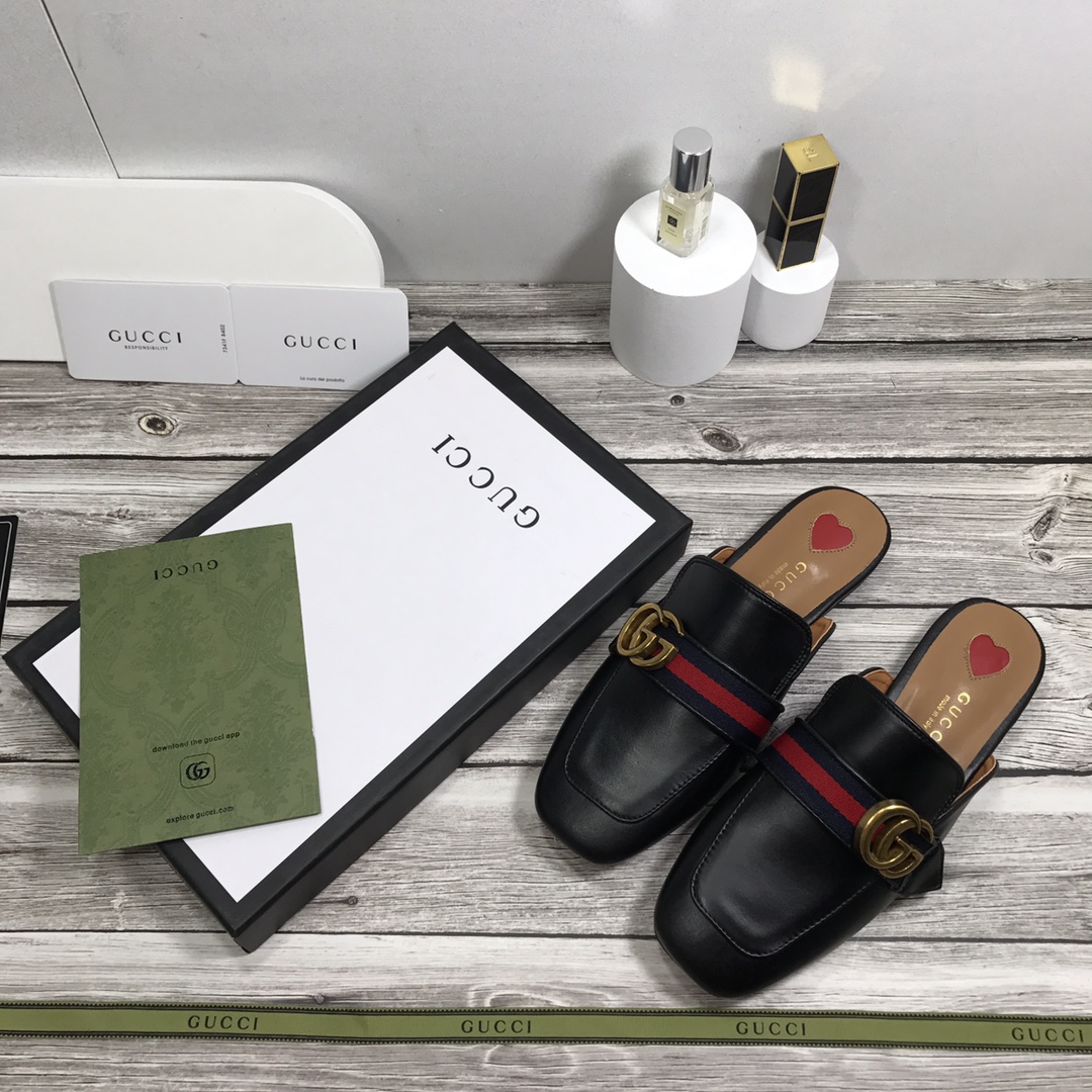 Gucci Women’S Princetown Leather Slipper Black
