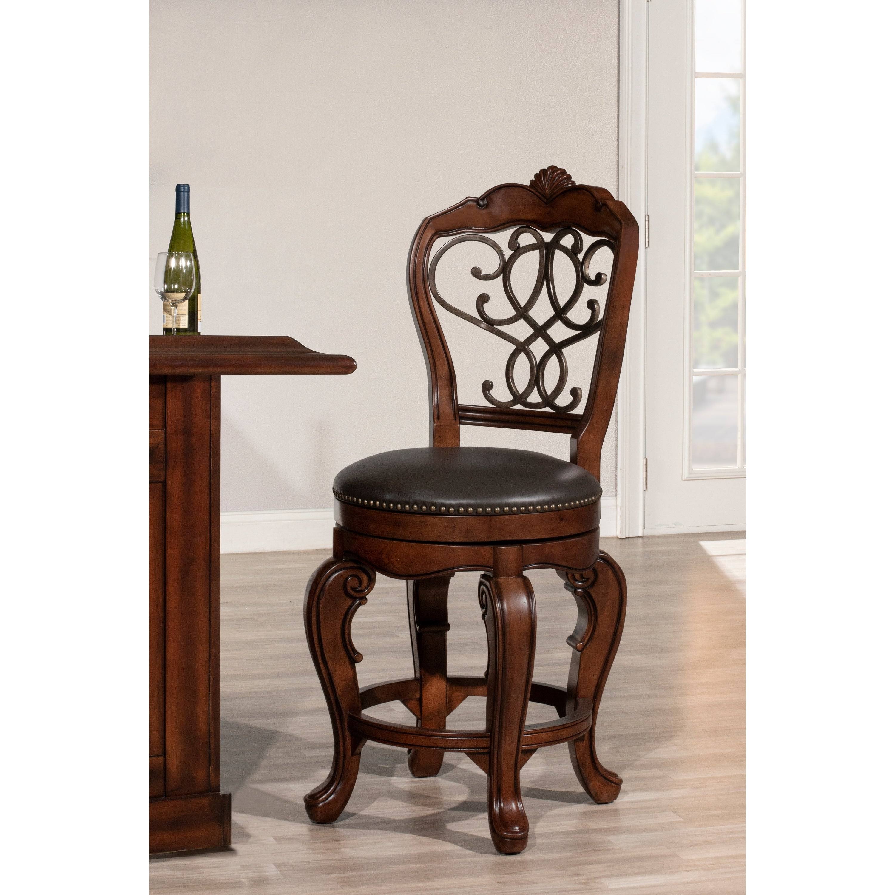 Hillsdale Furniture Burrell Swivel Counter Height Stool, Brown Cherry