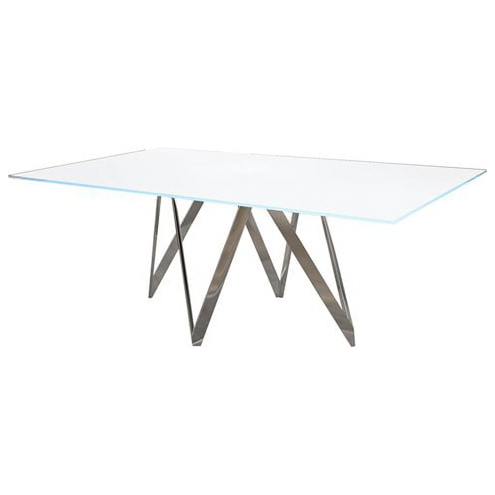 Milan Adella Modern 5-piece Steel and Faux Leather Dining Set in White/Gray