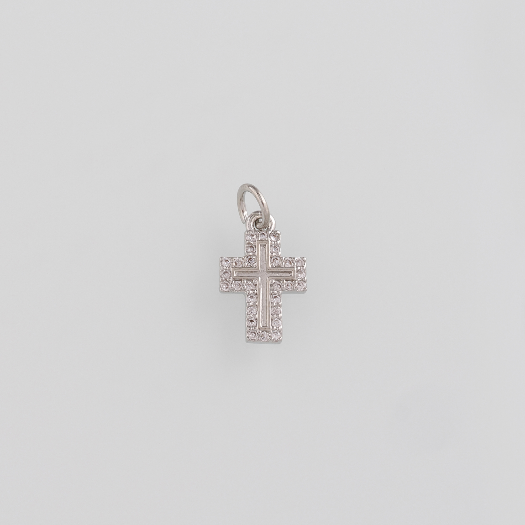 18K Gold Filled Cross Pendant,CZ Micro Pave Cross Charm Earrings Necklace for DIY Jewelry Making Supply