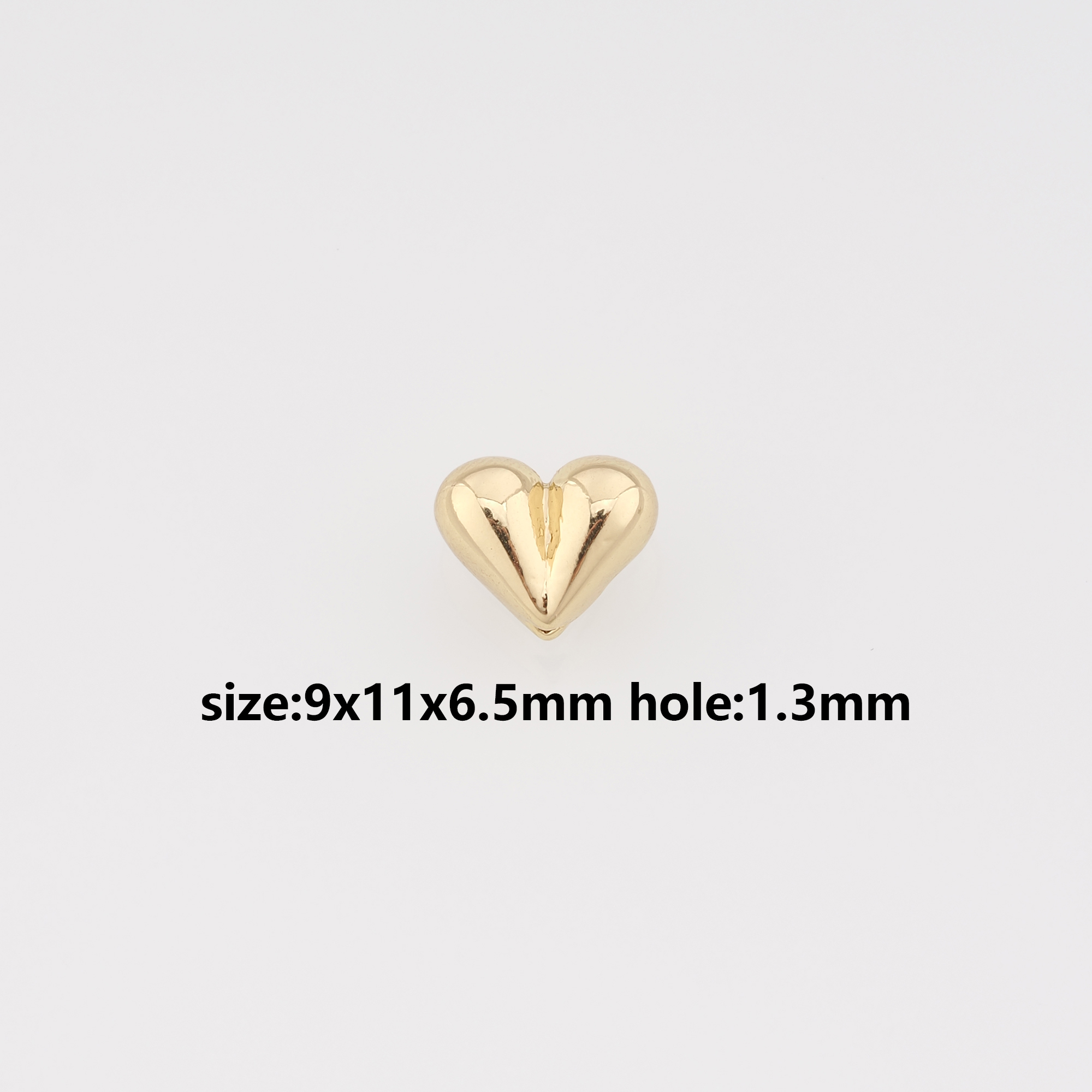18K Gold Filled Heart Spacer Beads,Heart Bead for Bracelet Jewelry Necklace Making Supply