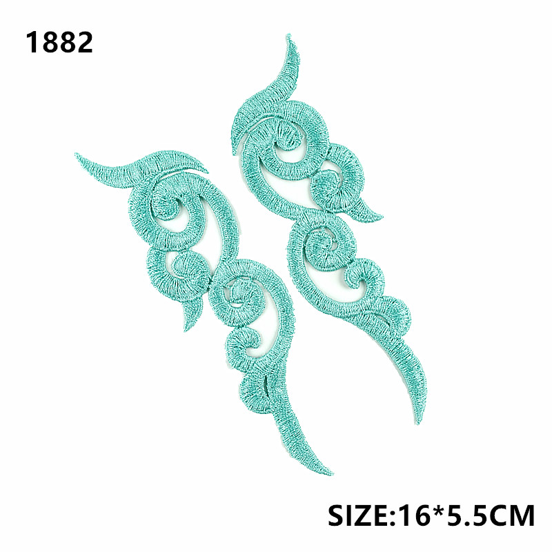 1 pair new blue color embroidery cloth patch applique JA35 DA827 DA008 zsbszc