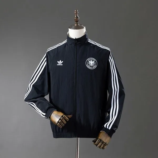 Germany Retro Reversible Double-Sides Windbreaker Jacket White&Black 1990