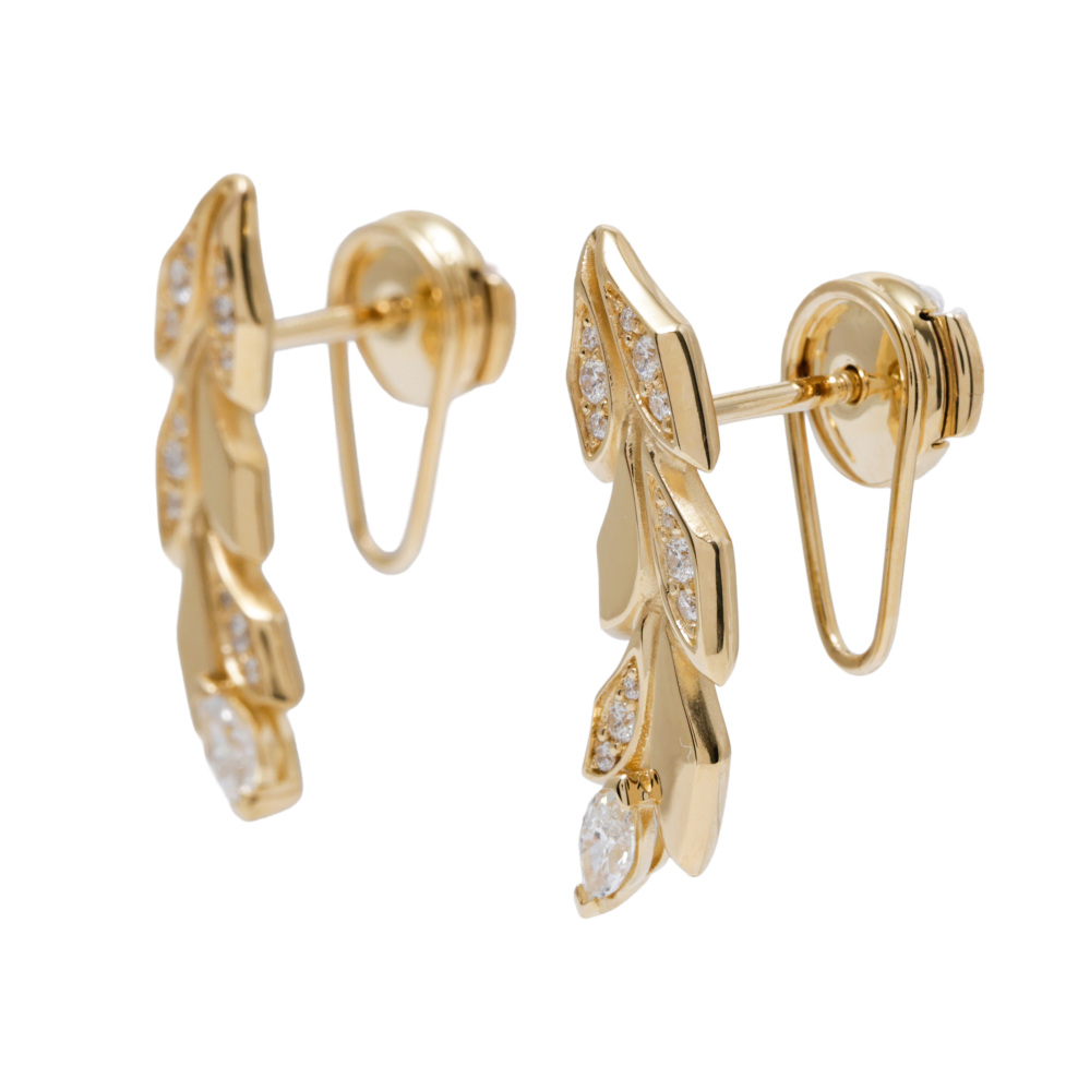 Tiffany & Co. Victoria Vine Climber Earrings 18K Yellow Gold