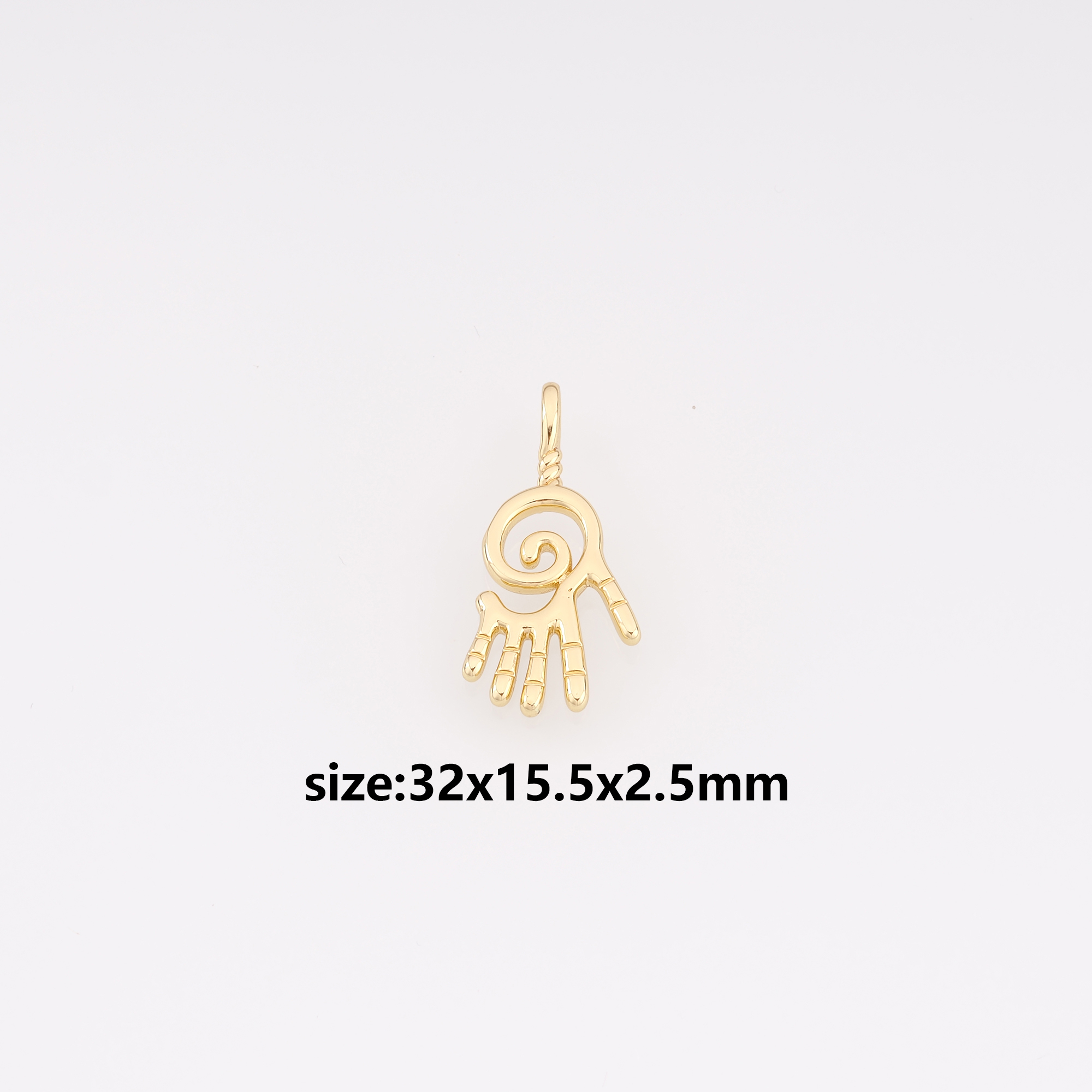 18K Gold Filled Hand Pendant,Dainty Hand Charm Earrings Necklace for DIY Jewelry Making Supply
