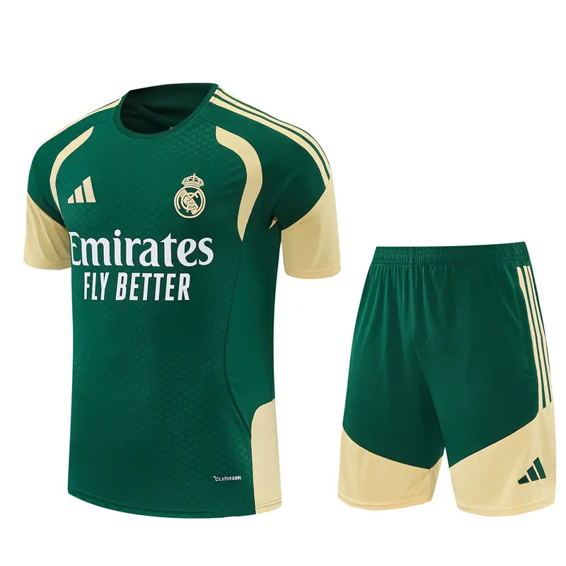 Short Sleeves Real Madrid Training Suit - Green