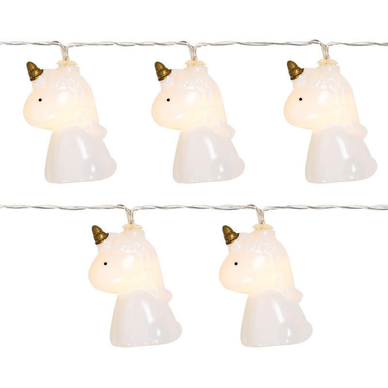 Northlight LED Unicorn Indoor Outdoor Patio Light Set - White - 4.5' Clear Wire - 10ct