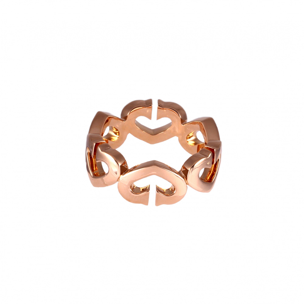 Cartier C Heart Ring 18K Rose Gold Diamond