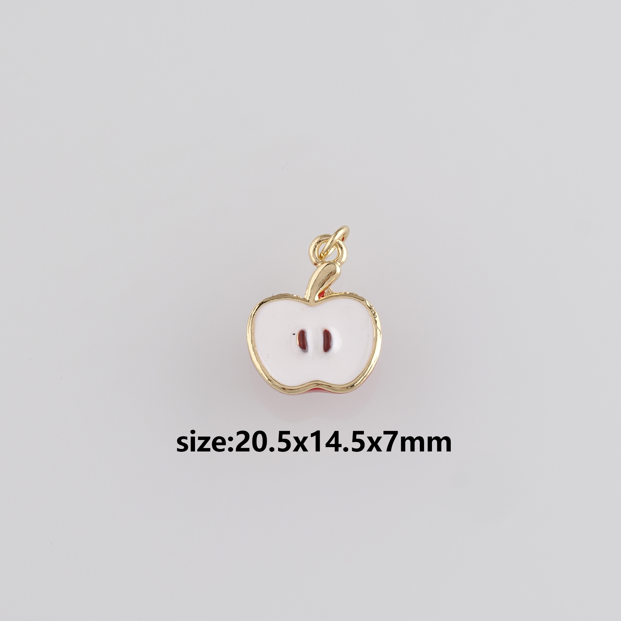 18K Gold Filled Apple Pendant,Enamel Fruit Charm Earrings Necklace for DIY Jewelry Making Supply