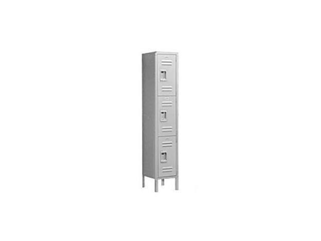 Salsbury Industries Gray- Triple Tier Standard Metal Locker-5 Feet x 15 Inches