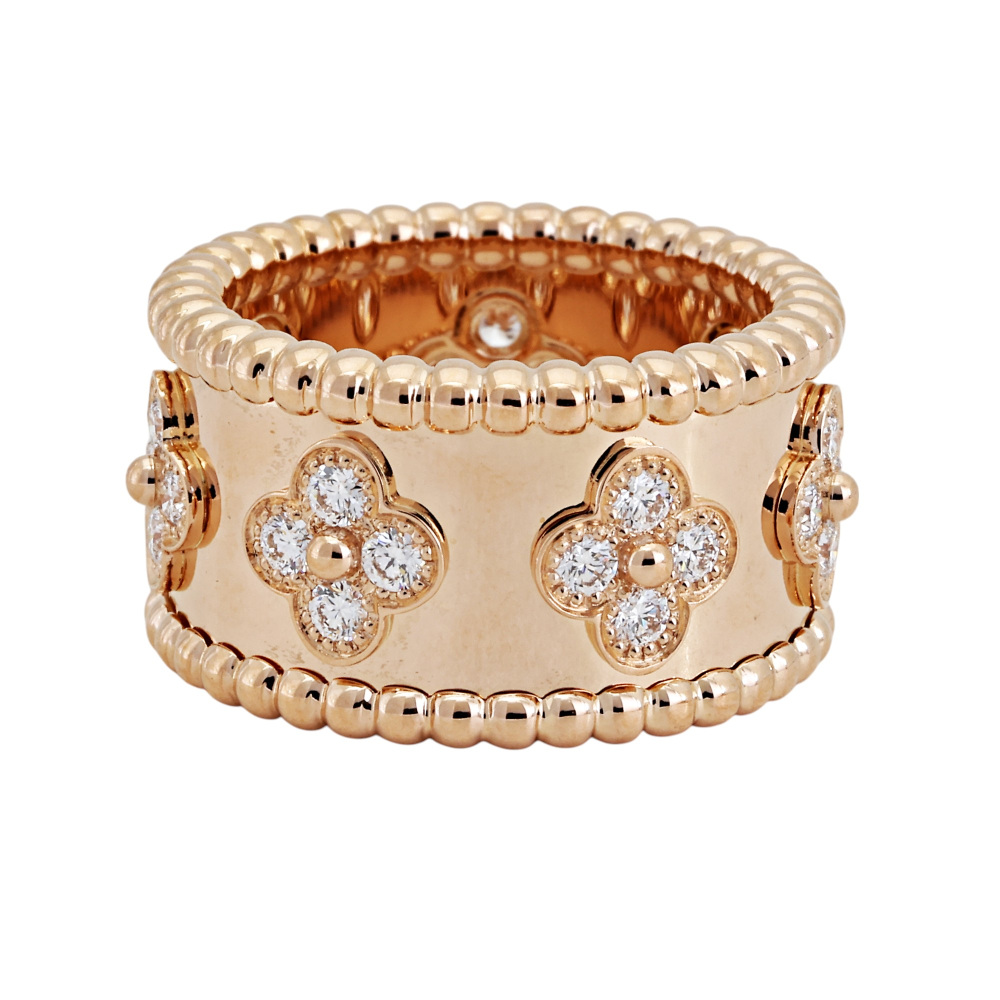Van Cleef & Arpels Perlet Ring 18K Rose Gold Diamond VCARO9NB00
