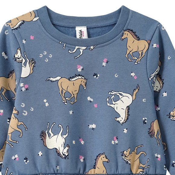 Yigga Mädchen Sweatkleid mit Pferde-Allover