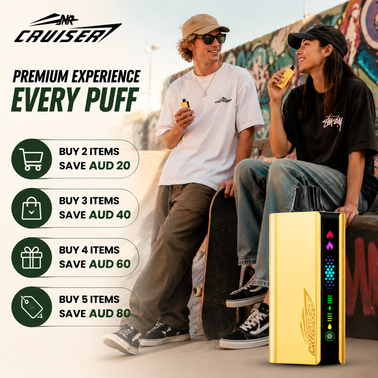 CRUISER 12000 PUFFS Disposable Vape–Limited-Time Threshold Discount Campaign（Ship from Australia）