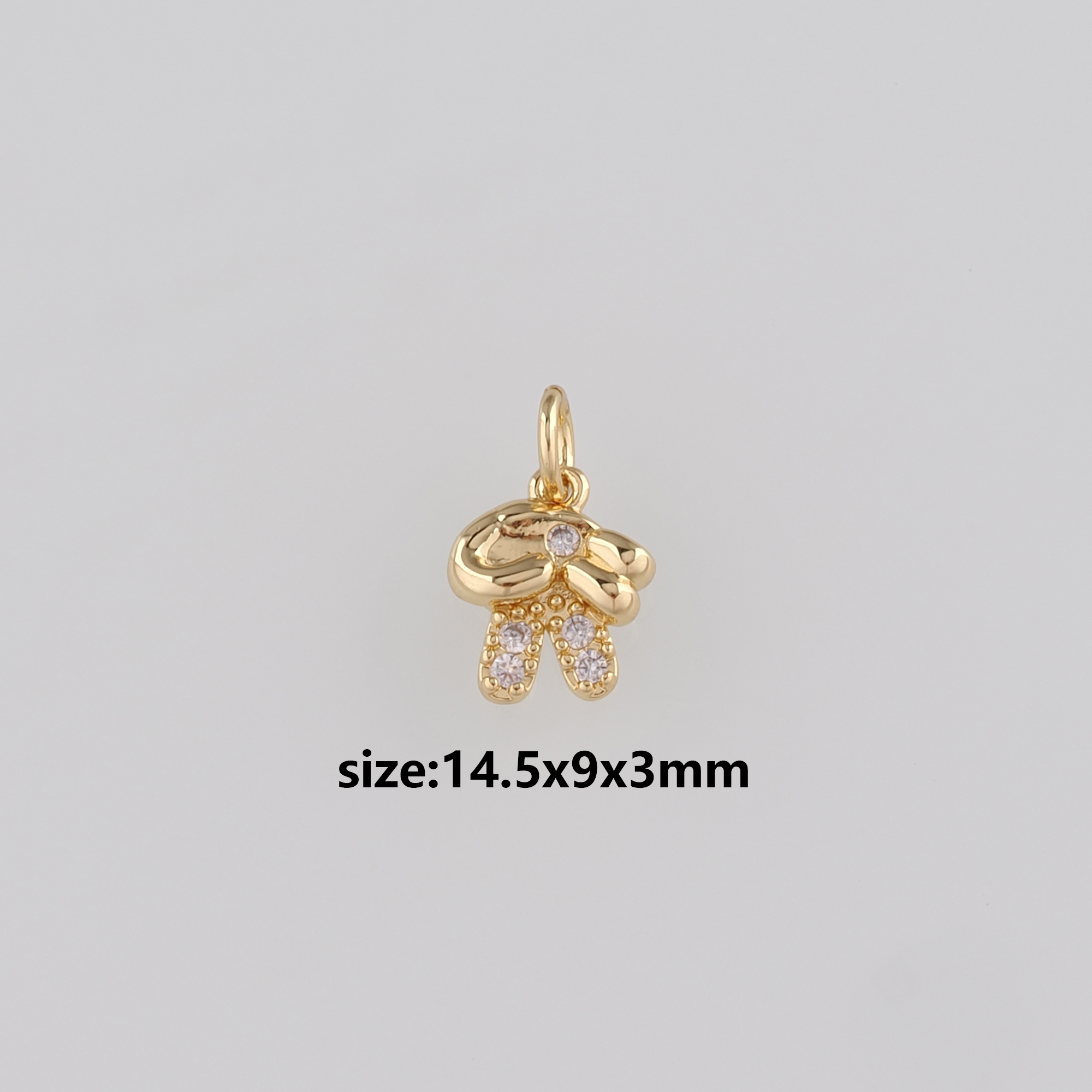 18K Gold Filled Scissors Hand Pendant,CZ Micro Pave Gesture Charm Earrings Necklace for DIY Jewelry Making Supply