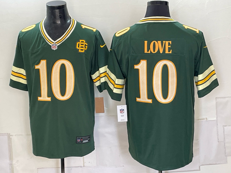 Men's Green Bay Packers Jordan Love #10 Green 2026 Rivalries Collection Game Jersey