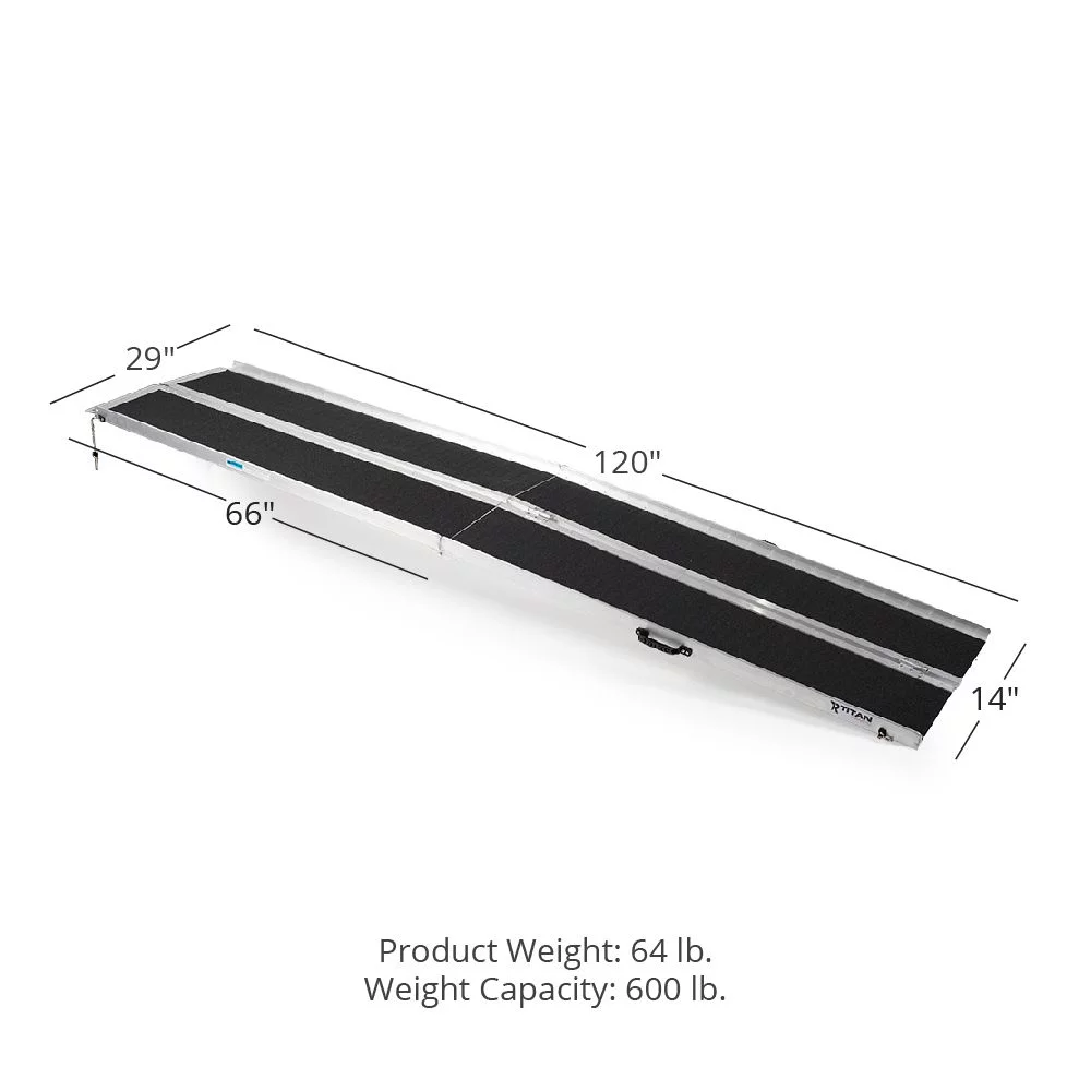 Titan Ramps 10' Multi-Fold Aluminum Wheelchair Ramp - 600 lb. Capacity