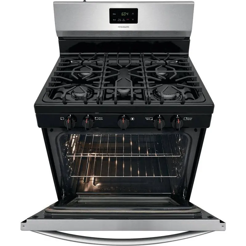 Stainless Steel 30-Inch Gas Range by Frigidaire – 5-Burner Layout, Freestanding Design