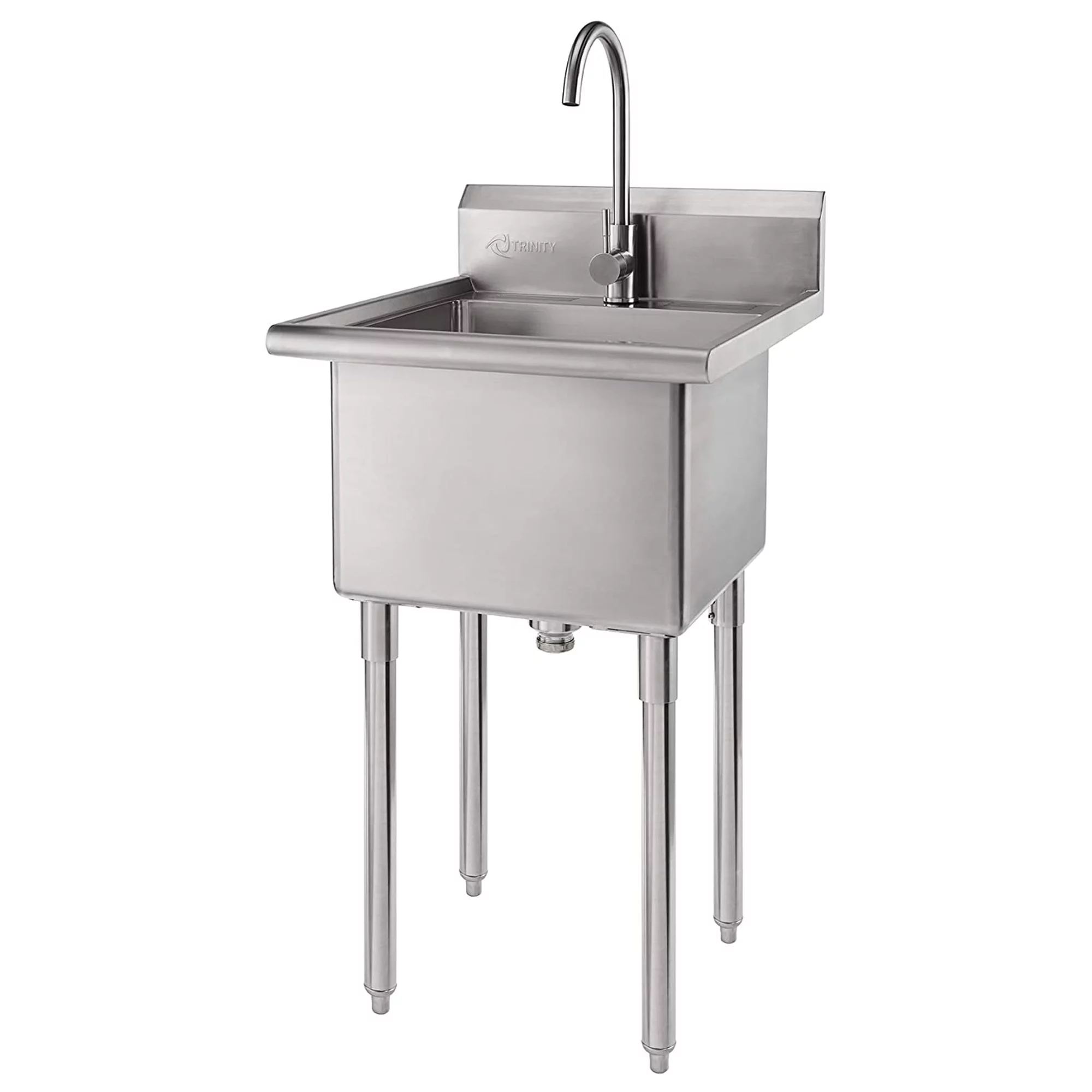 TRINITY EcoStorage® Stainless Steel Utility Sink w/ Faucet, NSF