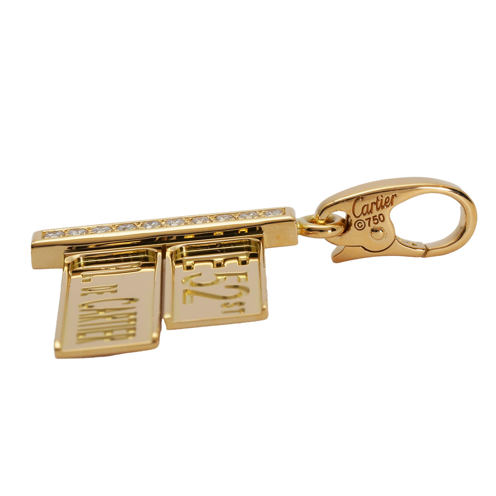 Cartier Street Sign Necklace 18K Yellow Gold Diamond B3014700