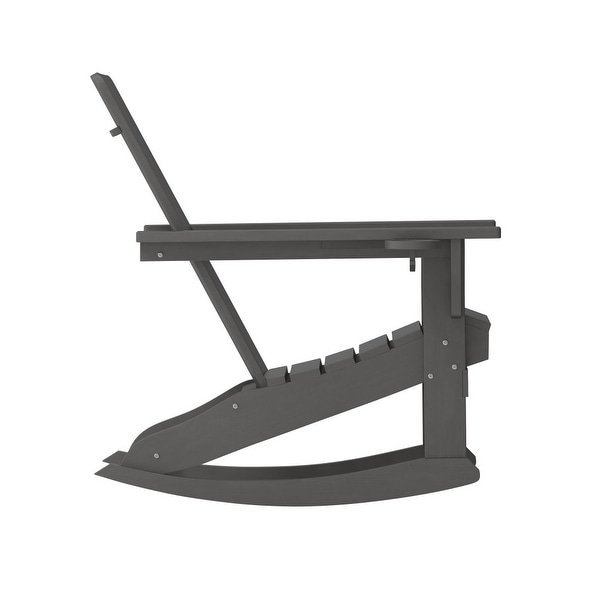 AllWeather Rocking Adirondack Chair with Swiveling Cupholder