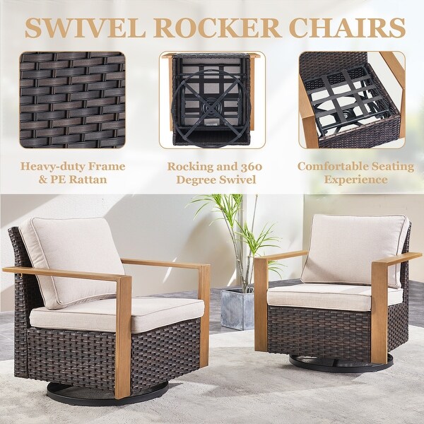 Patio Wicker Rocking Glider Chair