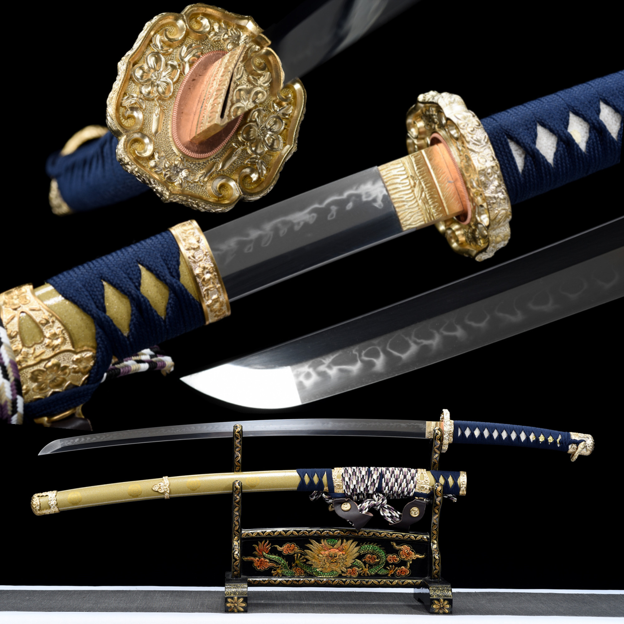 Sakura Tachi – T10 Clay Tempered, Real Hamon, Full Tang