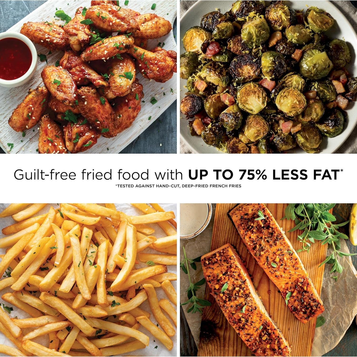 6.5QT XL Air Fryer 7-in-1, Dishwasher Safe Nonstick Parts, Space Saving Countertop Design