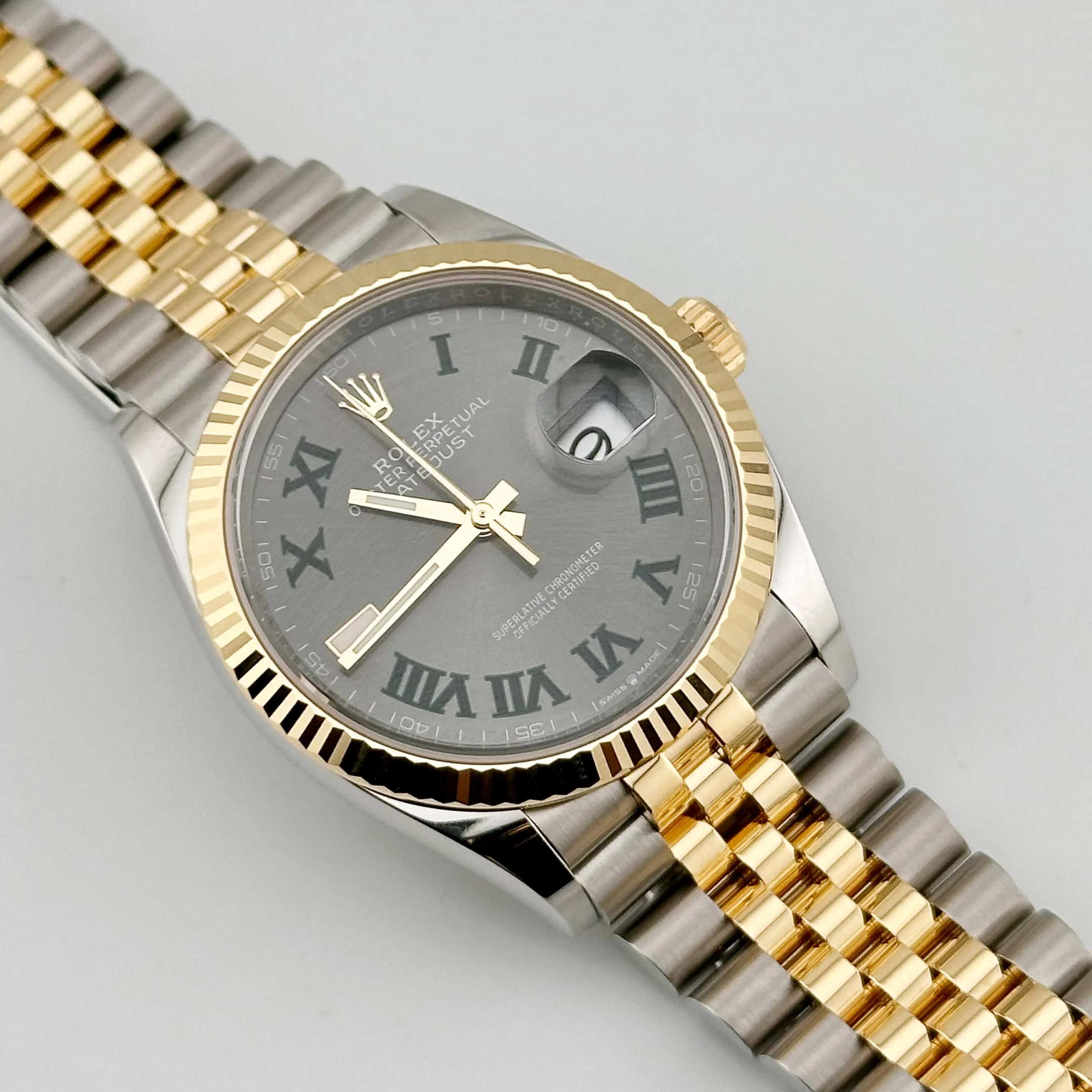 Rolex Datejust 36 126233 'Wimbledon' Stainless Steel Yellow Gold Slate Dial Jubilee (2026)