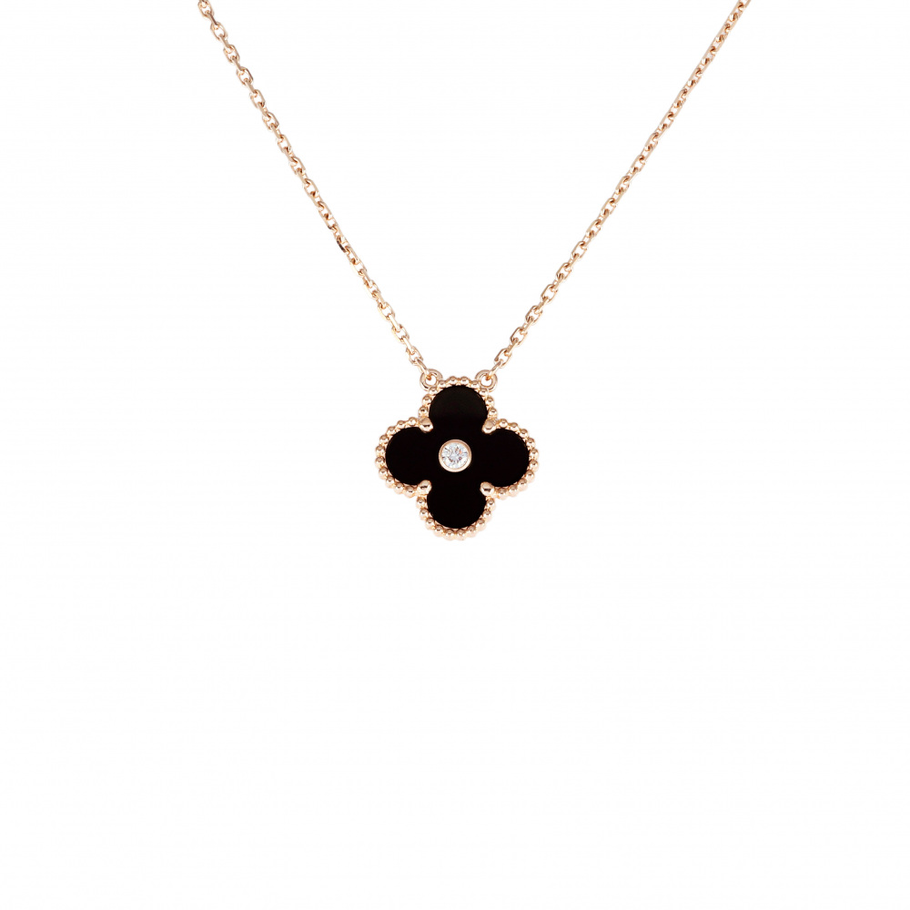 Van Cleef & Arpels Vintage Alhambra 2016 Holiday Exclusive Necklace 18K Rose Gold