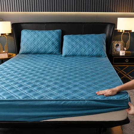 Single Piece Thickened Fitted Sheet Mattress Protector Anti-slip Fixed Dust-proof Bed Cover