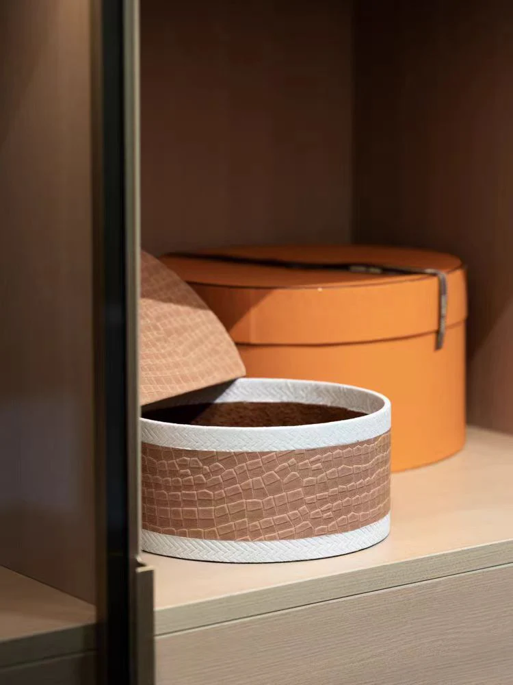 DC261 - Home Flip cover! HDeco series hand-made leather crocodile pattern jewelry box cloakroom storage box