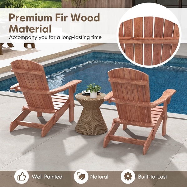 Costway Folding Adirondack Chair Set of 1/4 with High Backrest and Wide