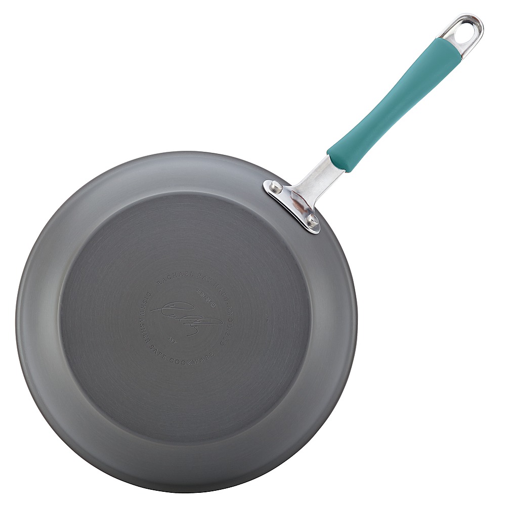 Rachael Ray - Cucina 12-Piece Cookware Set - Gray with Blue Handles