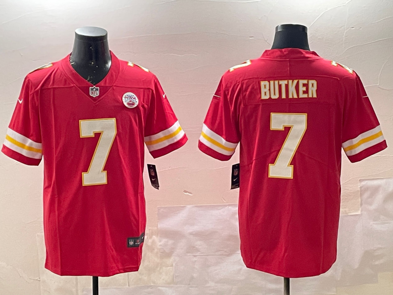 Men's Kansas City Chiefs Harrison Butker #7 Red Game Jersey