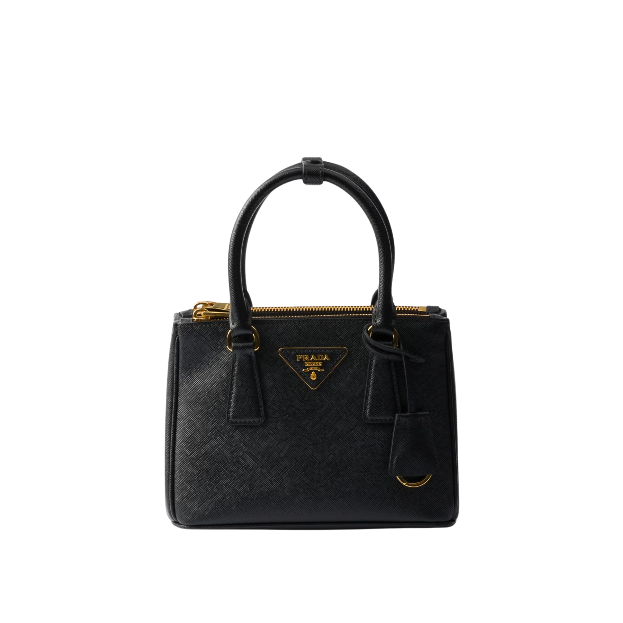 Prada Large Galleria Saffiano Leather Bag In Black
