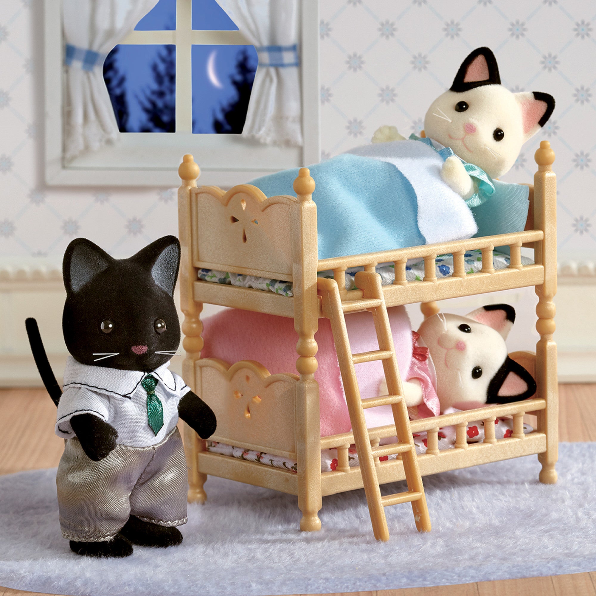 Calico Critters Tuxedo Cat Family, Set of 4 Collectible Doll Figures