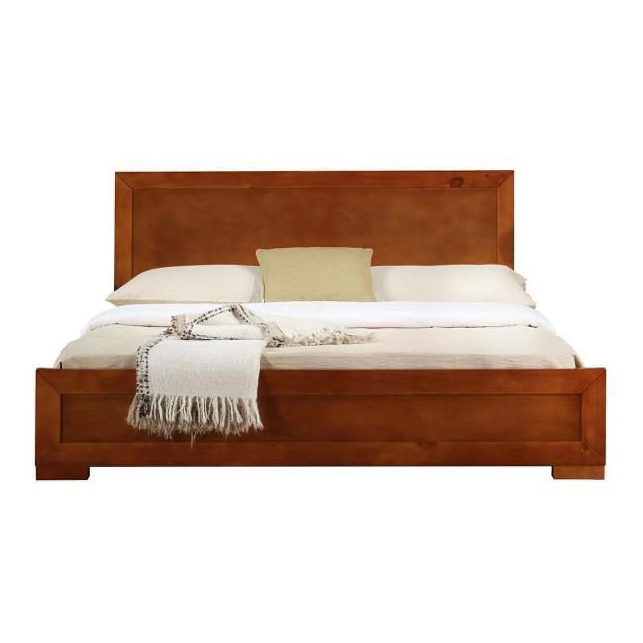 Trent Wooden Platform Bed, Cherry, Queen Size - 82.28 x 62.99 x 35.43 in.