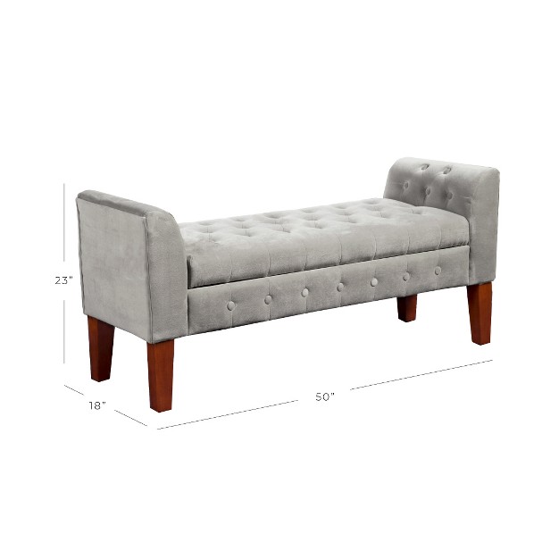 Velvet Tufted Storage Settee Bench Homepop