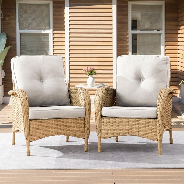 2 Piece Outdoor Wicker Patio Chairs