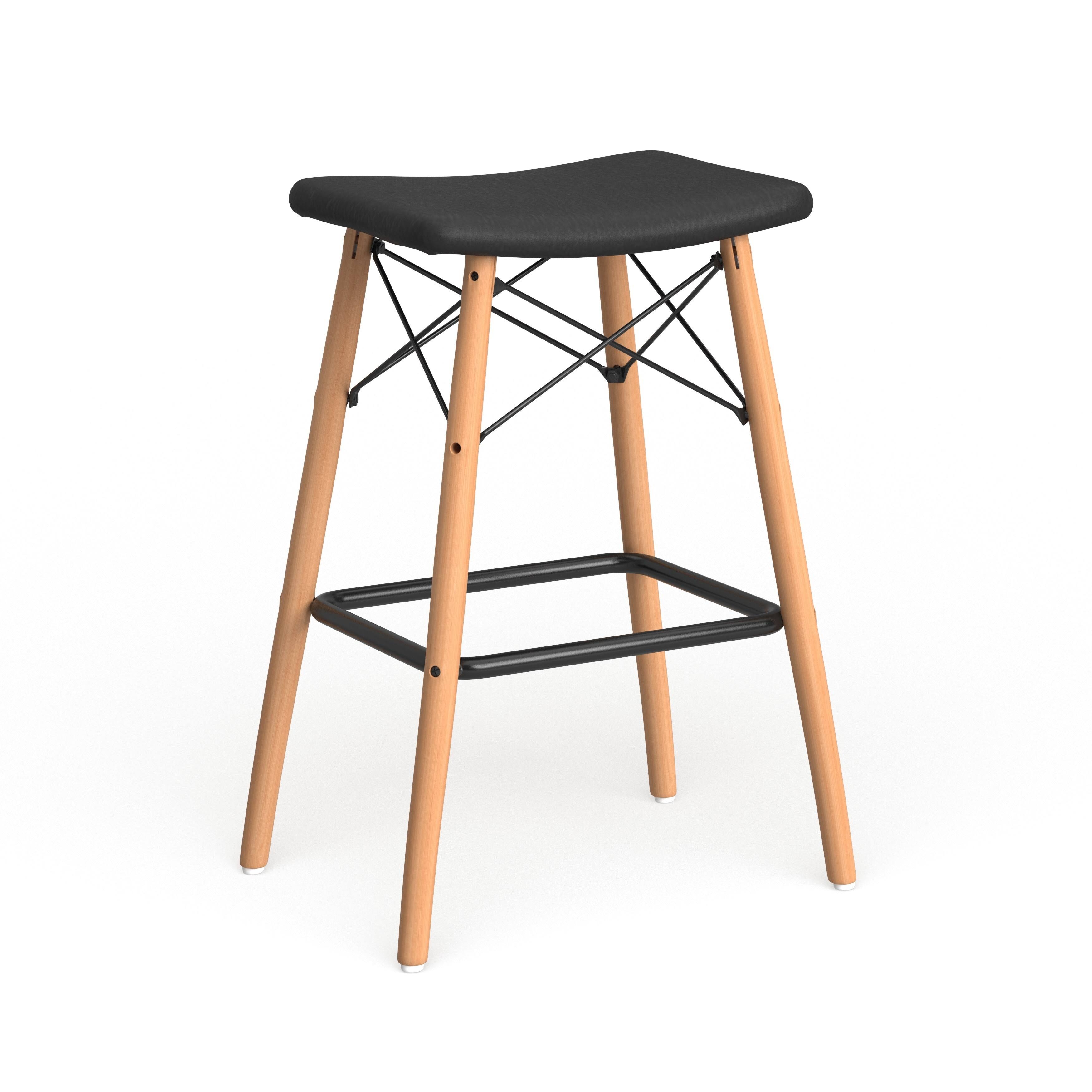 Carson Carrington Fallenas Black Faux Leather Seat Counter Stool