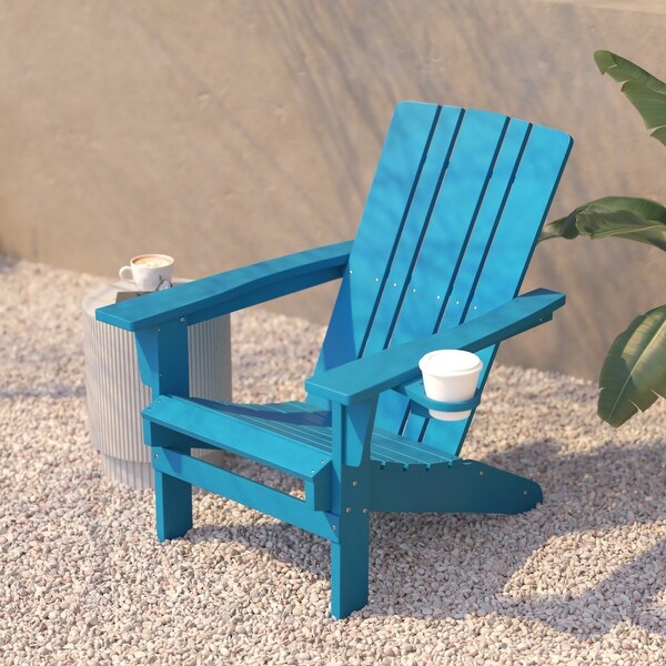 Commercial Grade AllWeather Adirondack Chair with Swiveling Cupholder