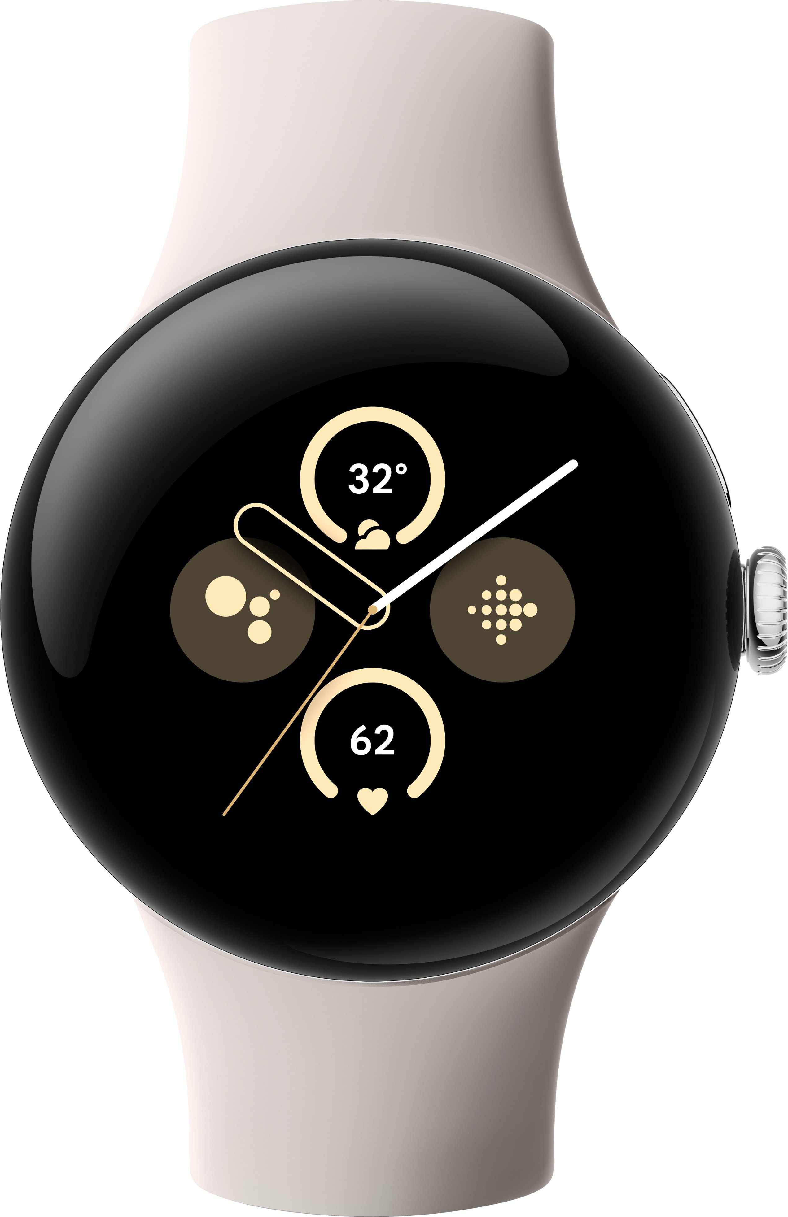 Google - Pixel Watch 2 Polished Silver Aluminum Case Smartwatch with  Porcelain Active Band Wi-Fi - Polished Silver