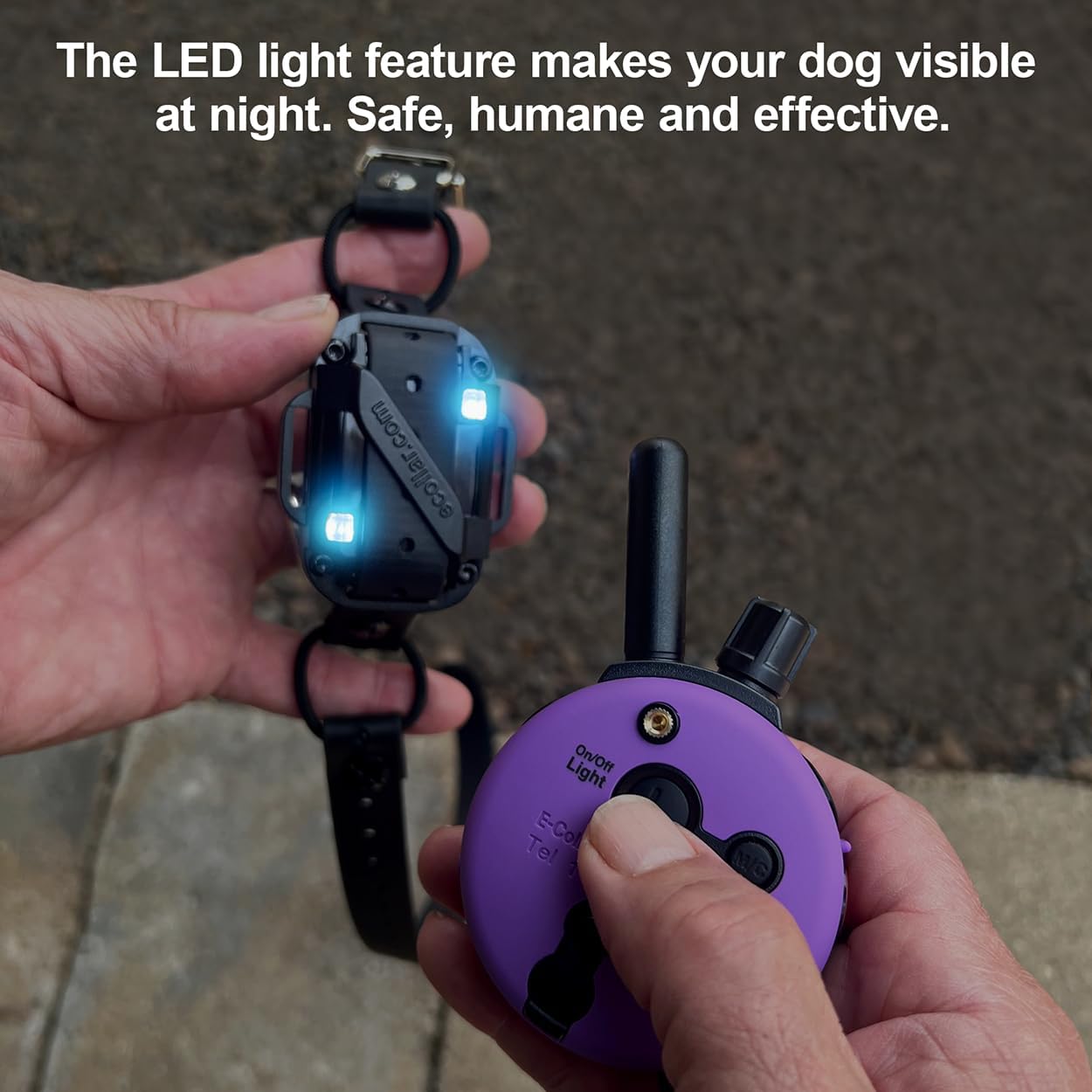 Humane Dog Training Collar with Remote, Features 100 Levels of Safe Stimulation, Tapping Sensation, Night Light, Waterproof, Rechargeable, 1 Mile 1 Dog, Black