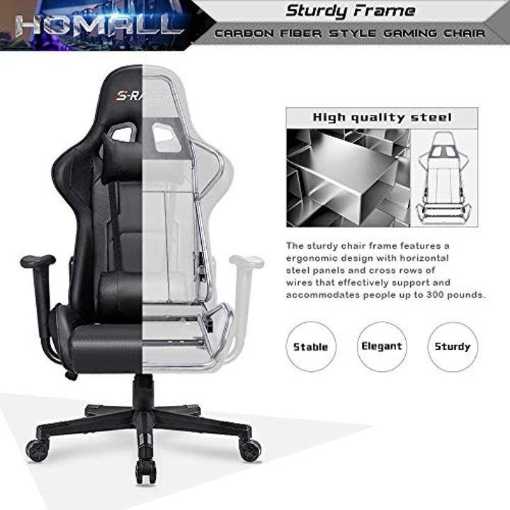 homall-Gaming Chair Office Chair High Back Computer Chair PU Leather Desk Chair PC Racing Executive Ergonomic Adjustable Swivel Task Chair