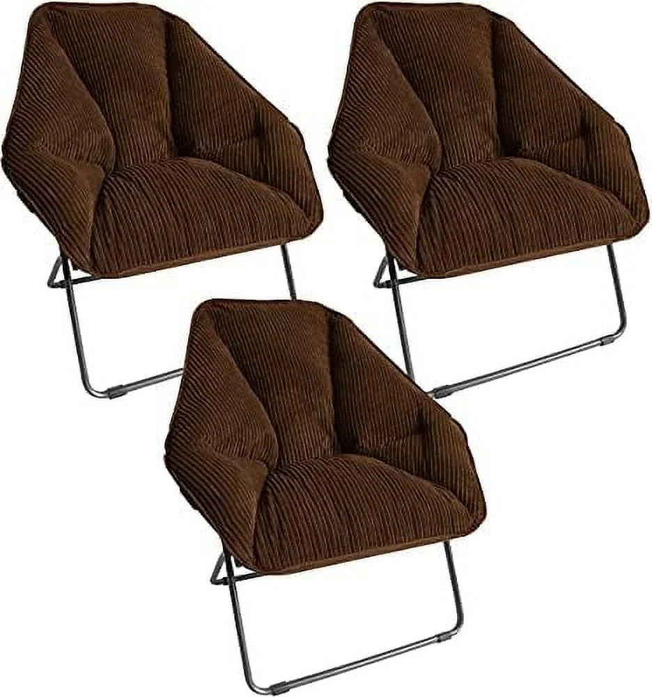 TJUNBOLIFE Limited Portable Hexagon Comfortable Plush Indoor Folding Chairs for Bedroom  Accent Decoration  Dorm Room  Gaming  Reading or Living Room  Navy Blue (Pack of 1)