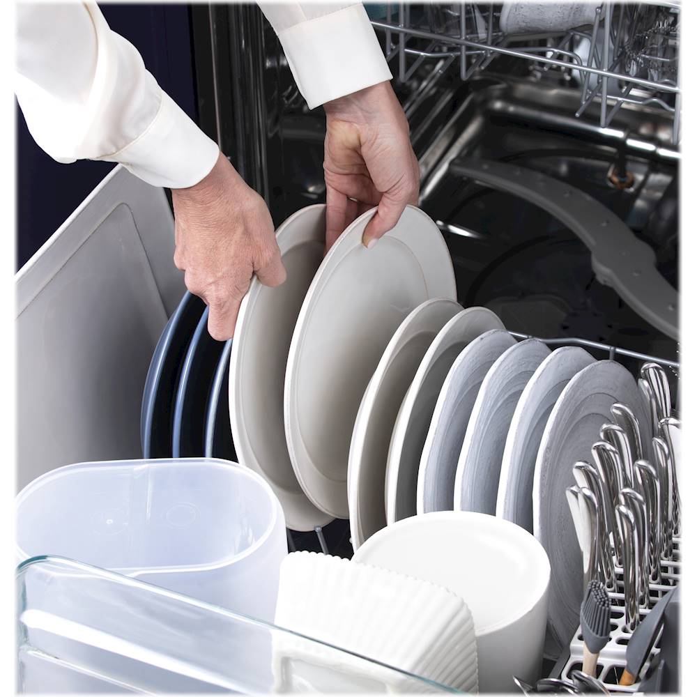 GE - Top Control Built-In Dishwasher with Stainless Steel Tub, 3rd Rack, 46dBA - Slate