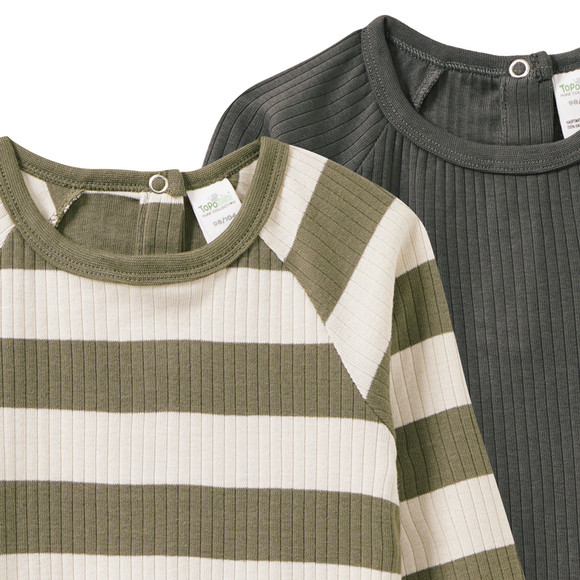Topomini Pure Collection 2 Baby Langarmbodys mit Ripp-Struktur