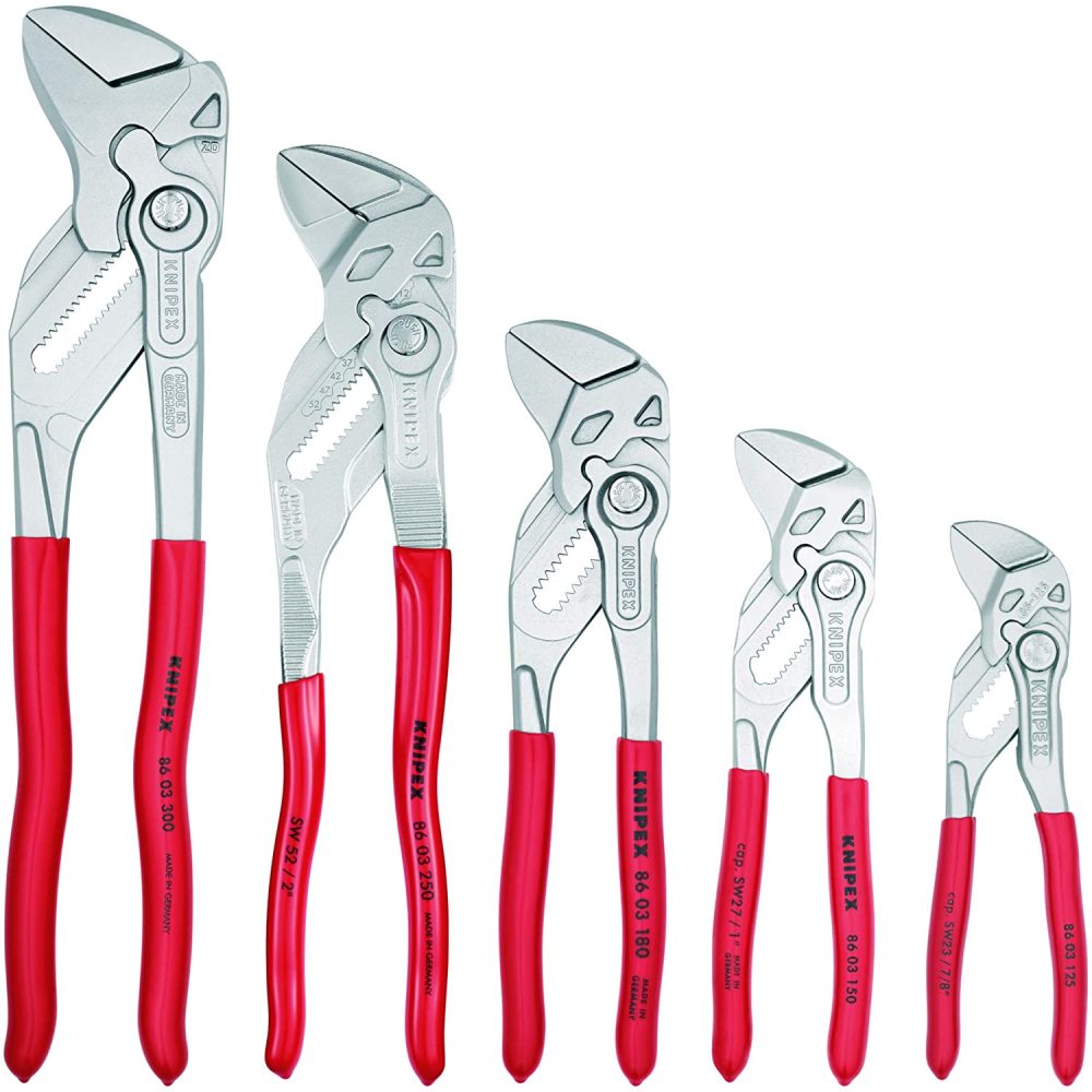 Knipex Pliers Wrench Set in Tool Roll 5pc